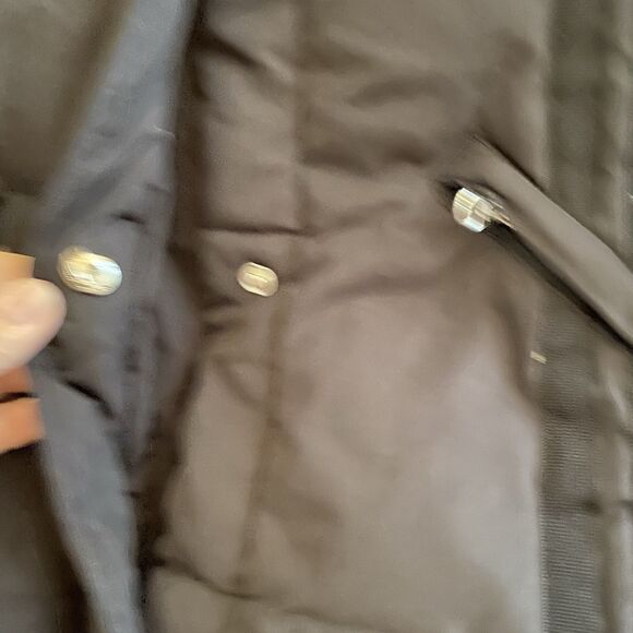 Finish Line Athletics Black Puffer Down Medium Coat Jacket Pockets Zipper Snap - Picture 7 of 12